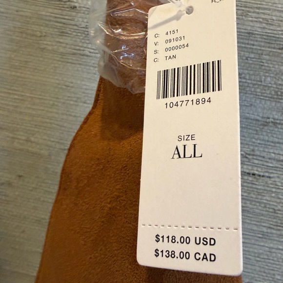 NWT new Anthropologie large faux suede slouchy bag purse tan  Hobo Bag - Picture 5 of 16